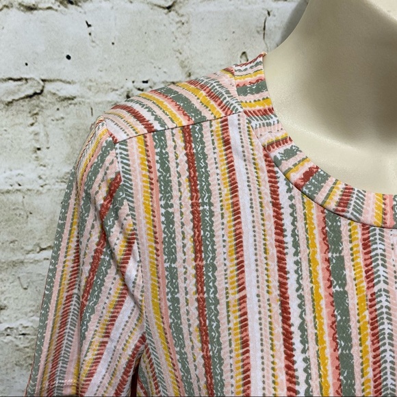 BCBGeneration Pink Green Striped Tunic Top - Picture 2 of 5